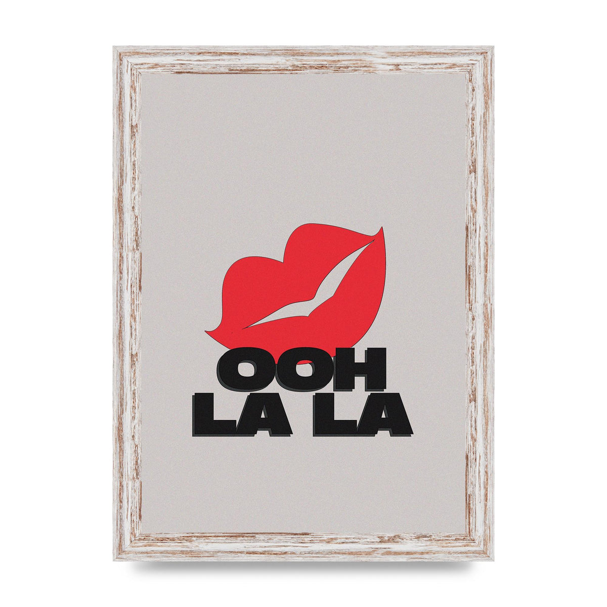 Ooh La Kiss" Printed Poster - A4 framed