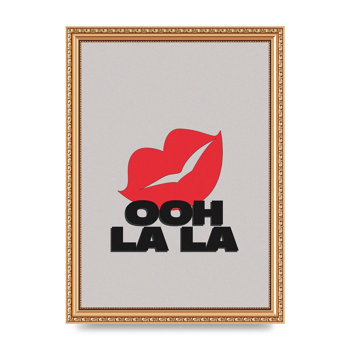 Ooh La Kiss" Printed Poster - A4 framed