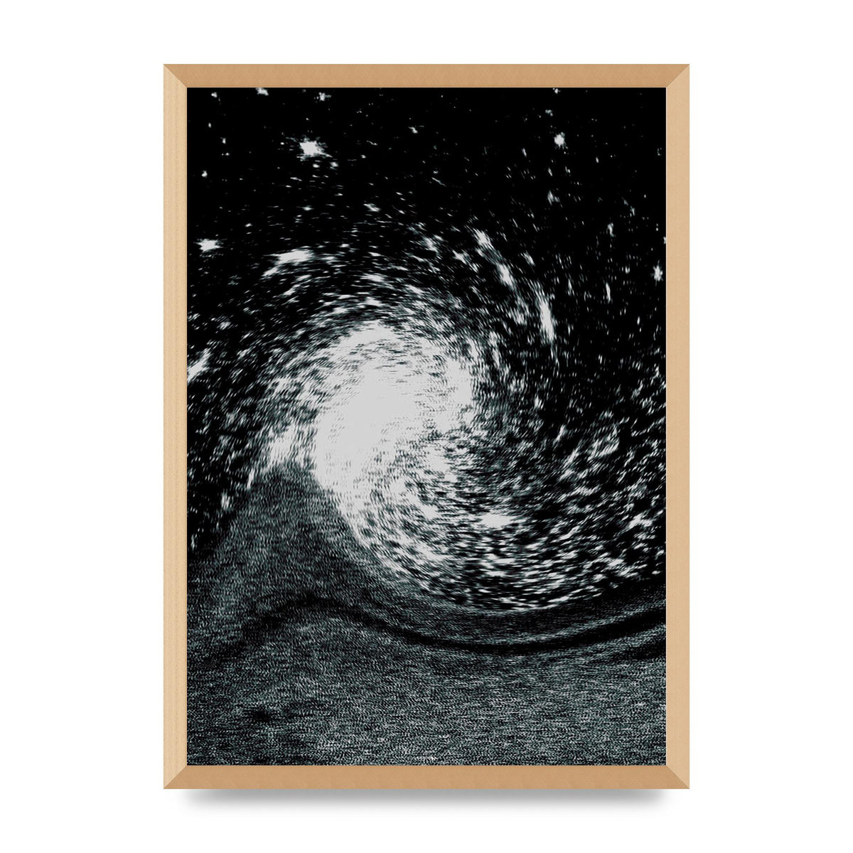 Abstract Star Twirl Printed Poster - A2 framed