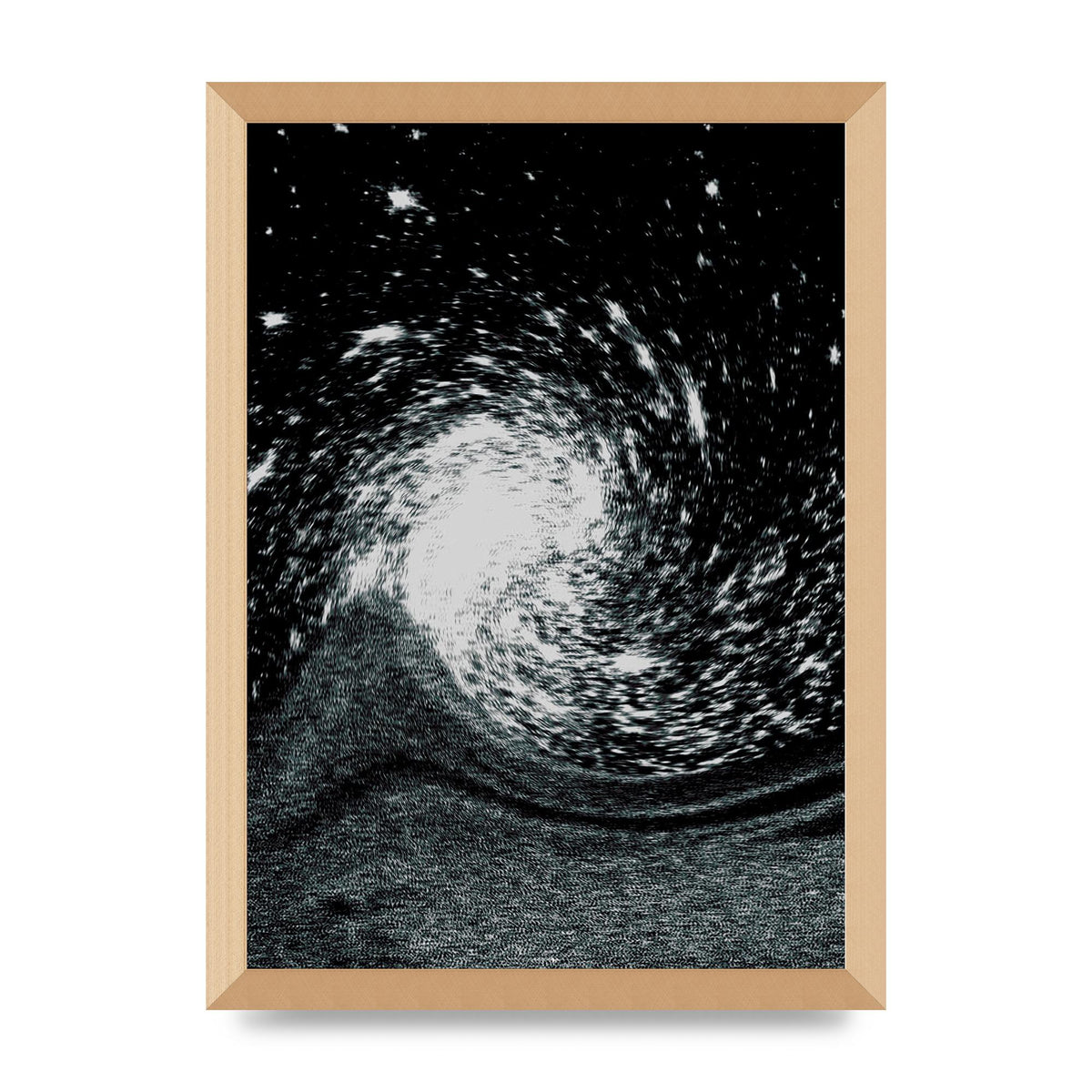 Abstract Star Twirl Printed Poster - A3 framed