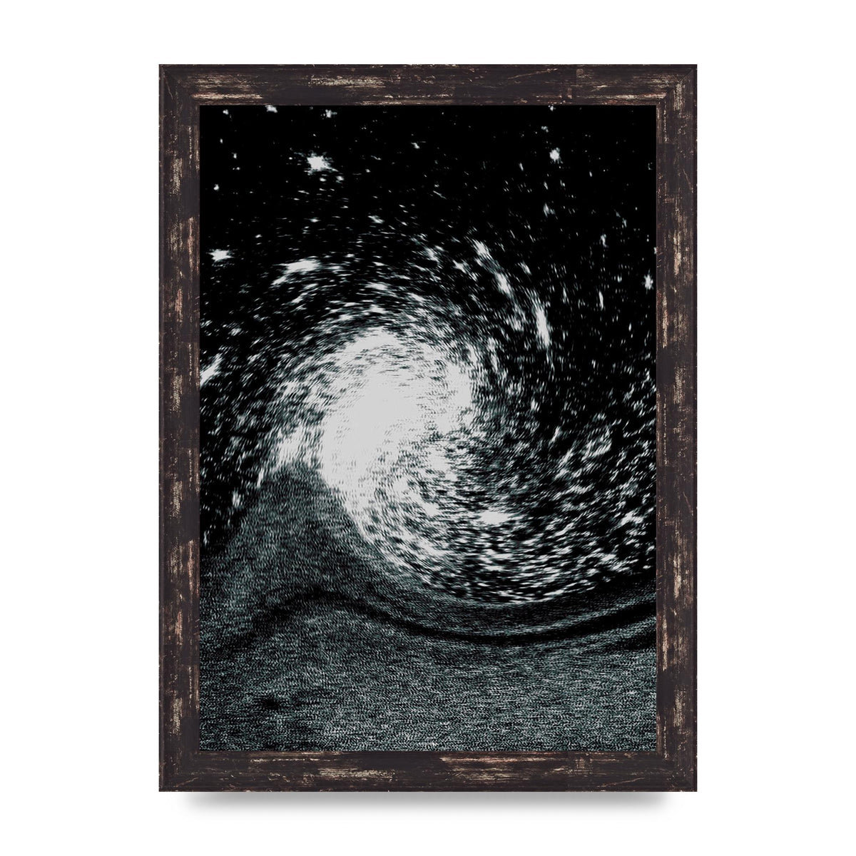 Abstract Star Twirl Printed Poster - A4 framed