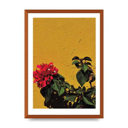 Spanish Flower Halftone Yellow Art For The Home - A2 framed