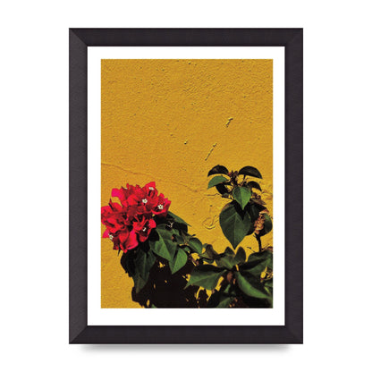 Spanish Flower Halftone Yellow Art For The Home - A4 framed