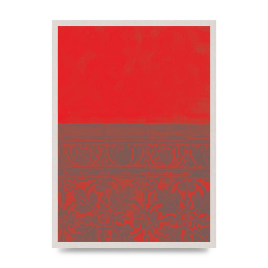 Red Pattern Printed Poster - A2 framed