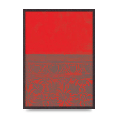 Red Pattern Printed Poster - A2 framed