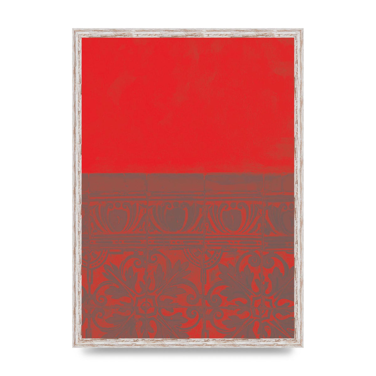 Red Pattern Printed Poster - A2 framed