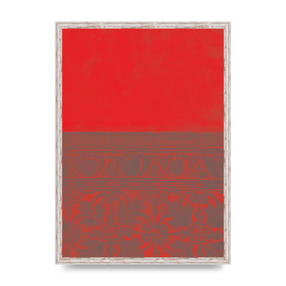 Red Pattern Printed Poster - A2 framed