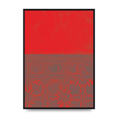 Red Pattern Printed Poster - A2 framed