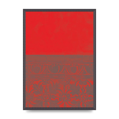 Red Pattern Printed Poster - A2 framed