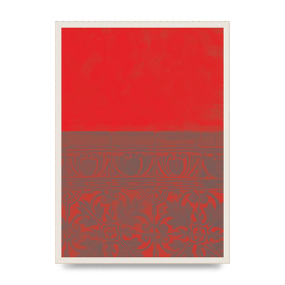 Red Pattern Printed Poster - A2 framed
