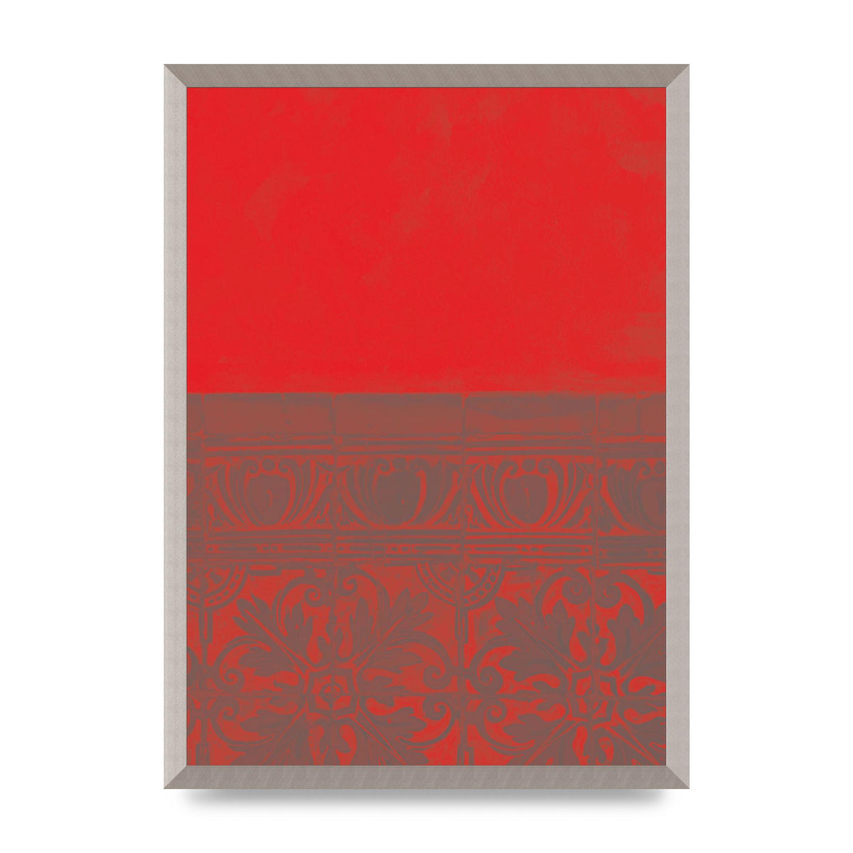 Red Pattern Printed Poster - A2 framed