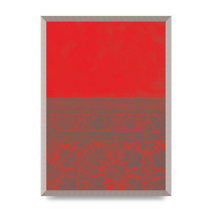 Red Pattern Printed Poster - A2 framed