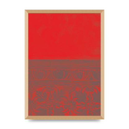 Red Pattern Printed Poster - A2 framed