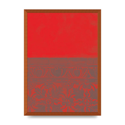 Red Pattern Printed Poster - A2 framed