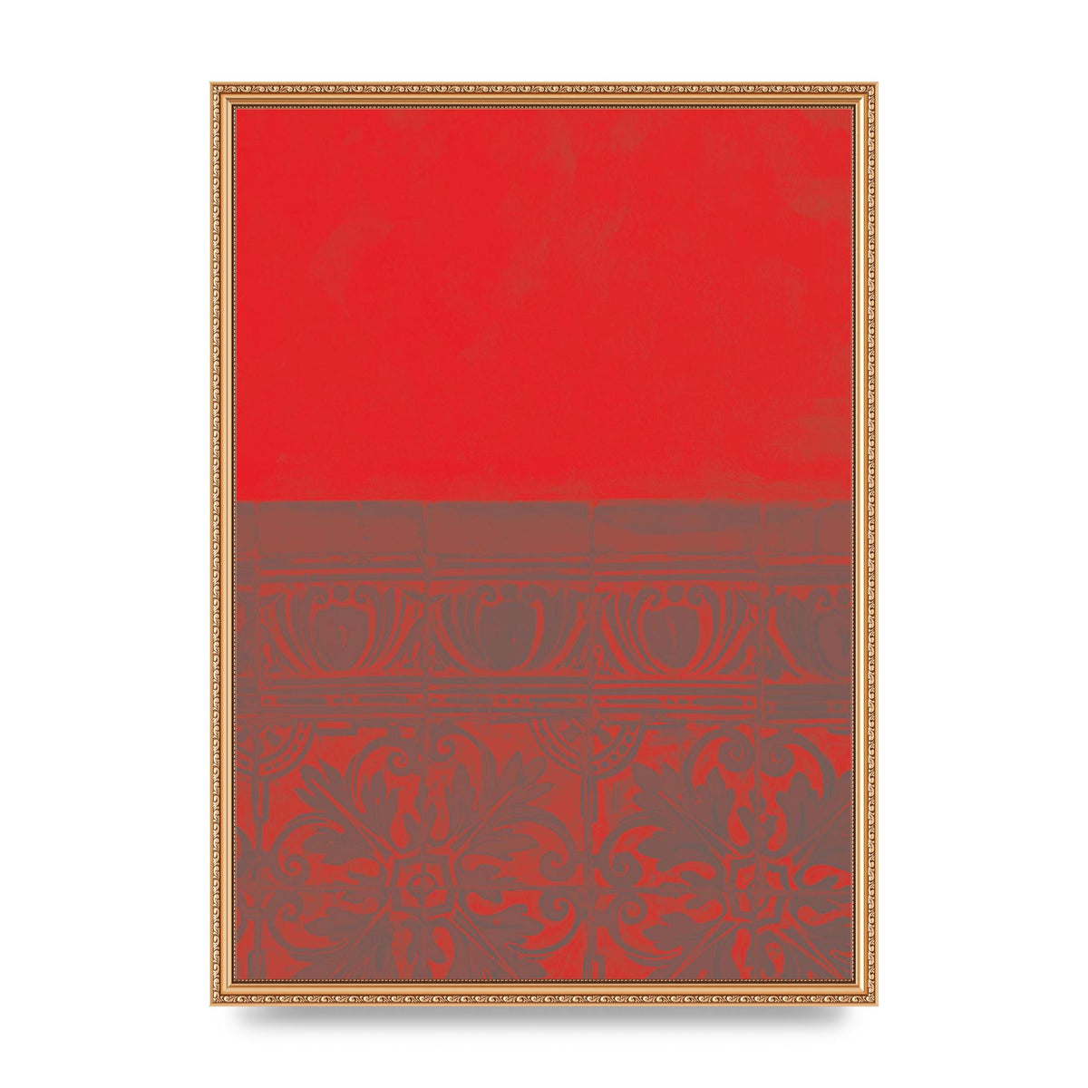 Red Pattern Printed Poster - A2 framed