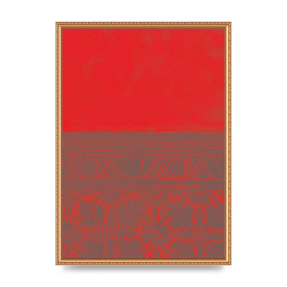 Red Pattern Printed Poster - A2 framed