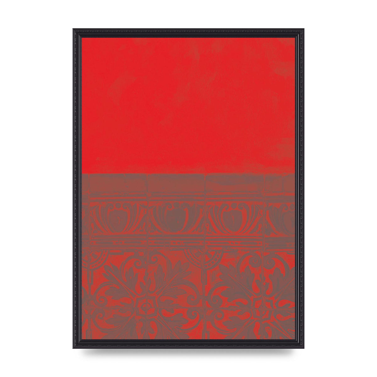 Red Pattern Printed Poster - A2 framed