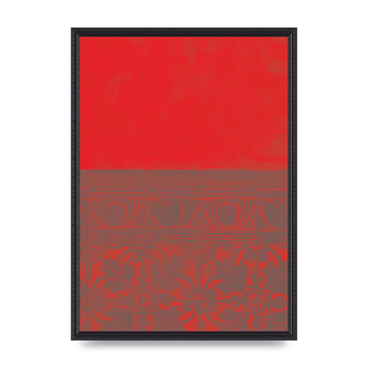 Red Pattern Printed Poster - A2 framed