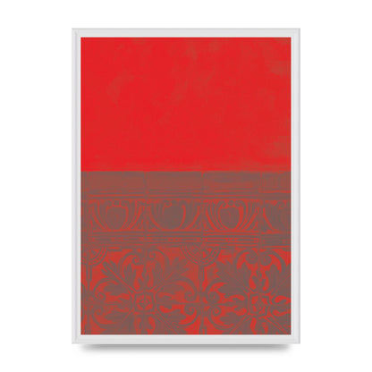 Red Pattern Printed Poster - A2 framed