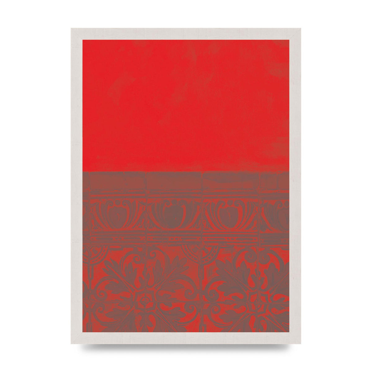 Red Pattern Printed Poster - A3 framed