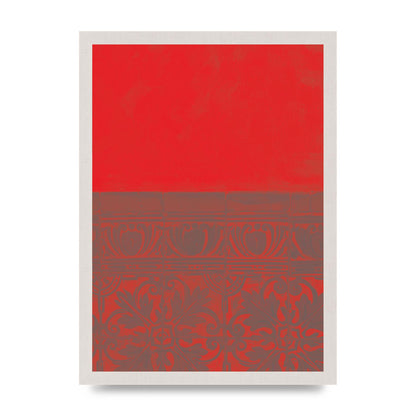 Red Pattern Printed Poster - A3 framed