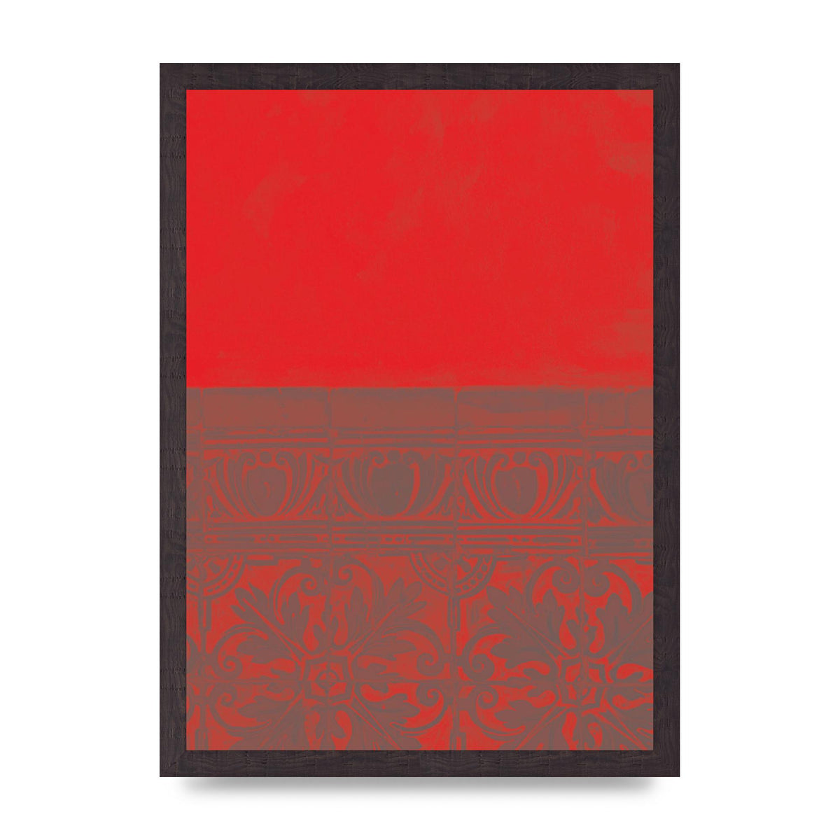Red Pattern Printed Poster - A3 framed