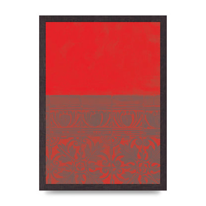 Red Pattern Printed Poster - A3 framed