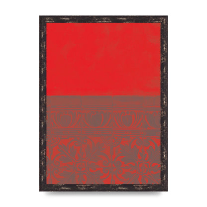 Red Pattern Printed Poster - A3 framed