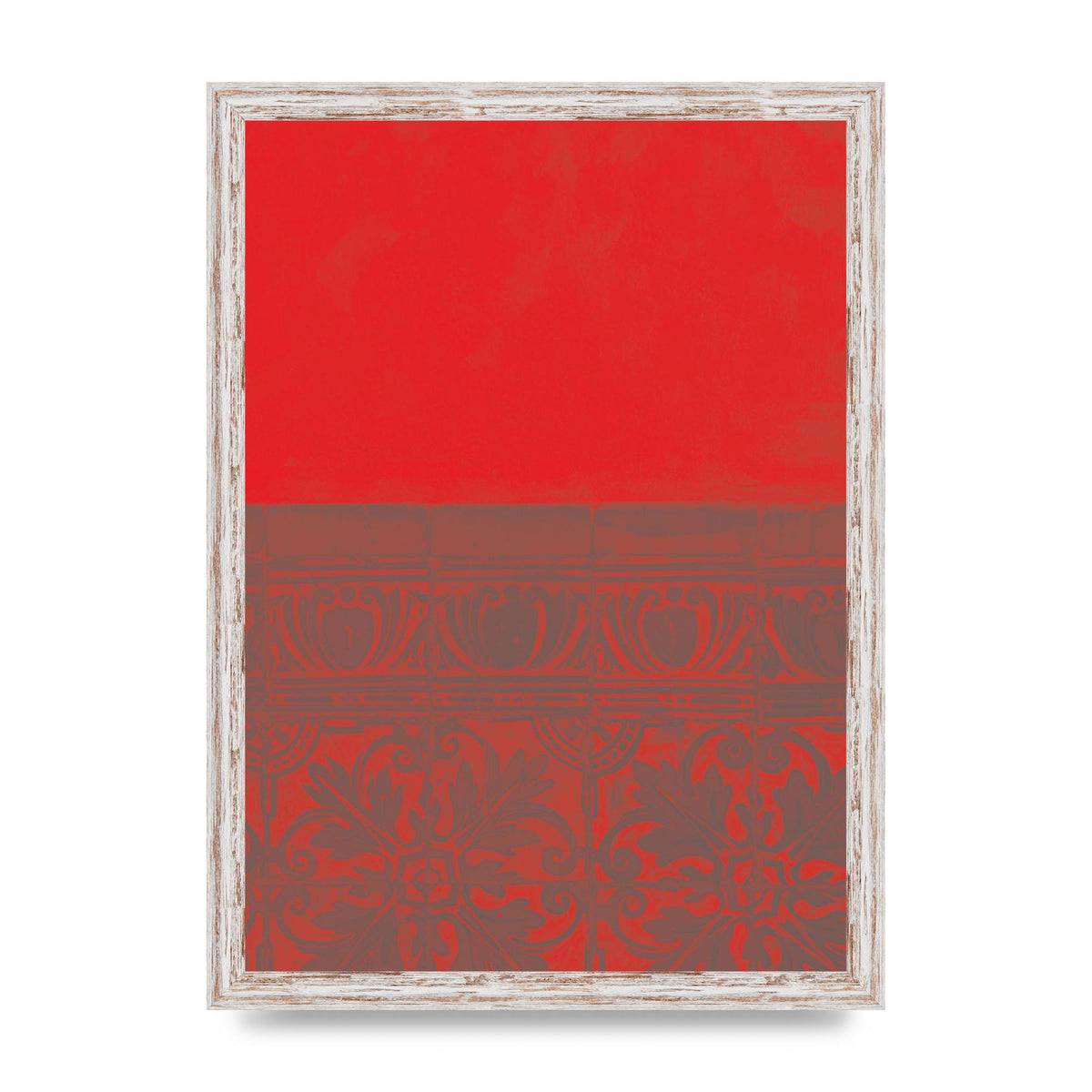 Red Pattern Printed Poster - A3 framed