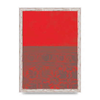 Red Pattern Printed Poster - A3 framed