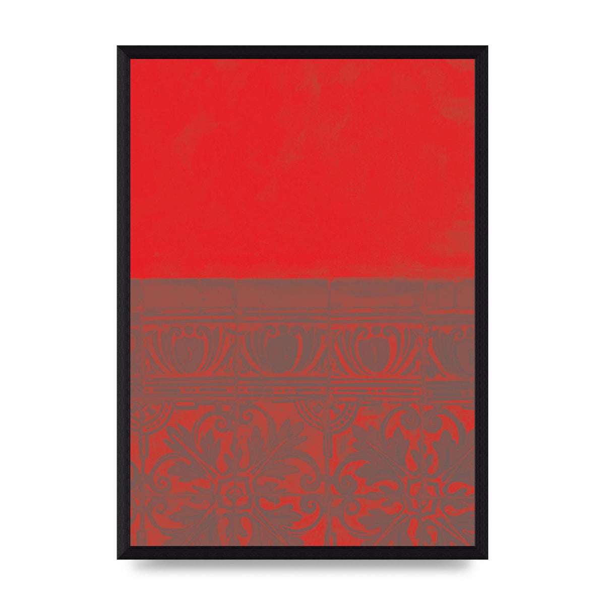 Red Pattern Printed Poster - A3 framed