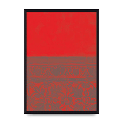 Red Pattern Printed Poster - A3 framed