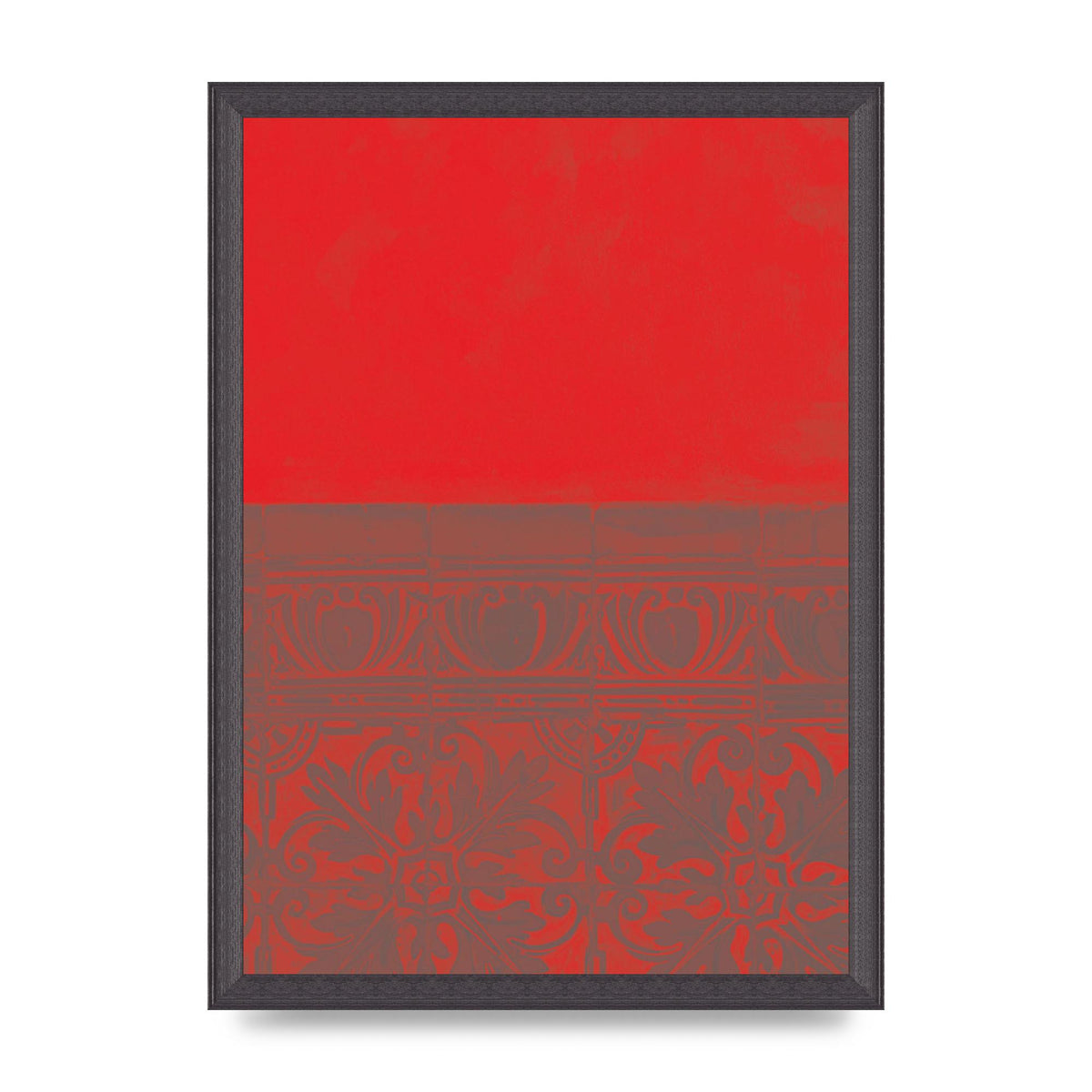 Red Pattern Printed Poster - A3 framed