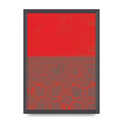 Red Pattern Printed Poster - A3 framed