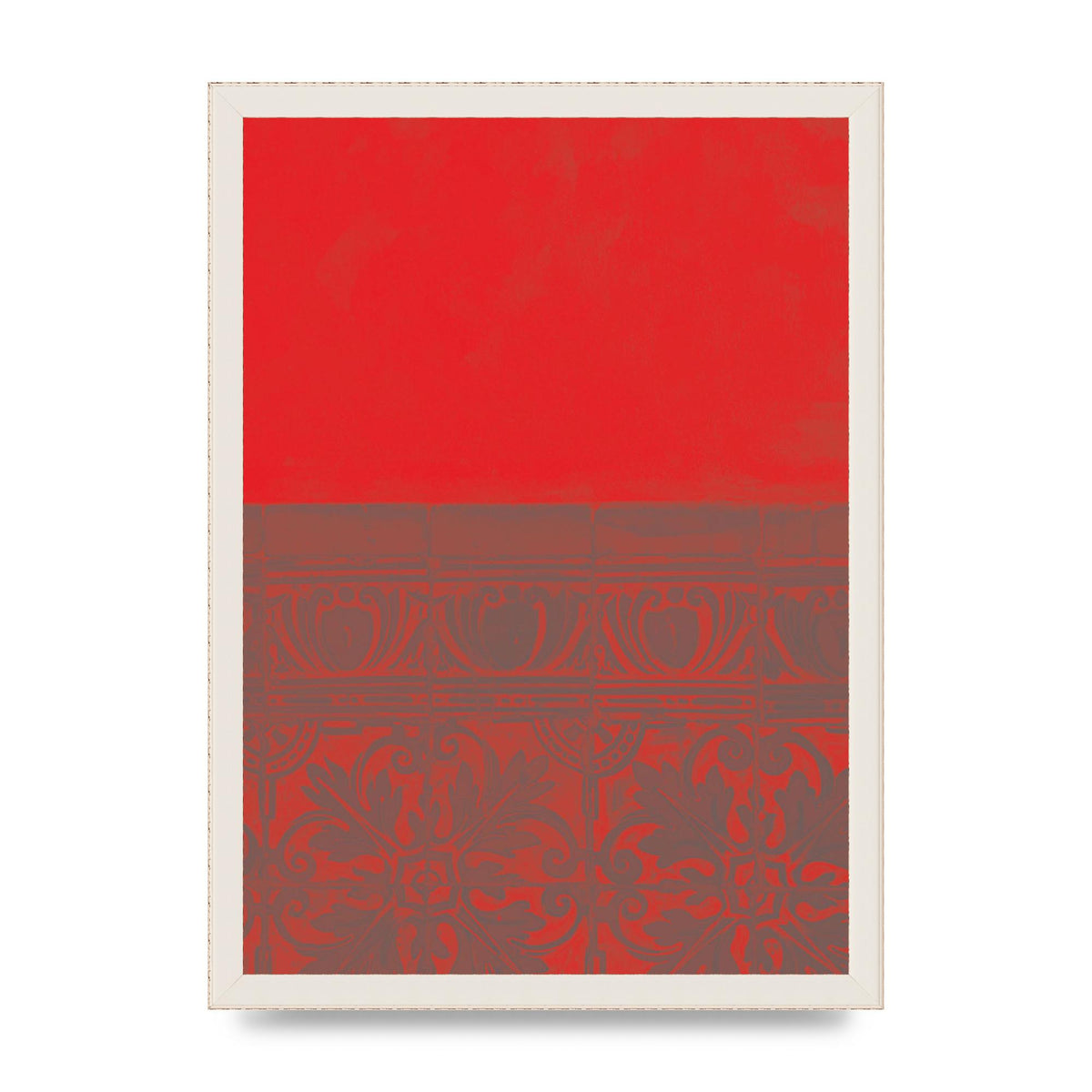Red Pattern Printed Poster - A3 framed