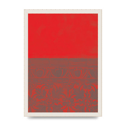 Red Pattern Printed Poster - A3 framed