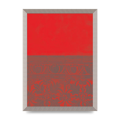 Red Pattern Printed Poster - A3 framed