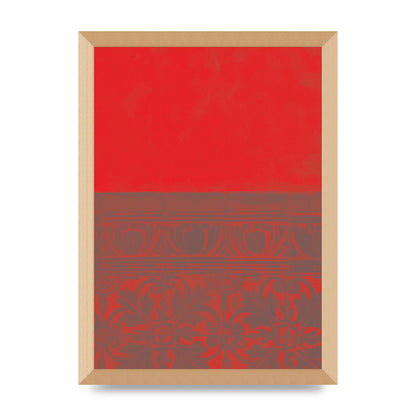 Red Pattern Printed Poster - A3 framed