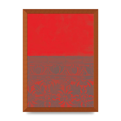 Red Pattern Printed Poster - A3 framed