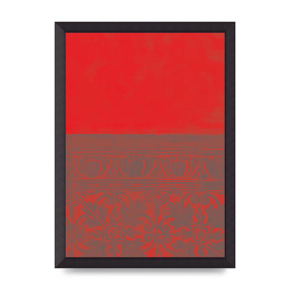 Red Pattern Printed Poster - A3 framed