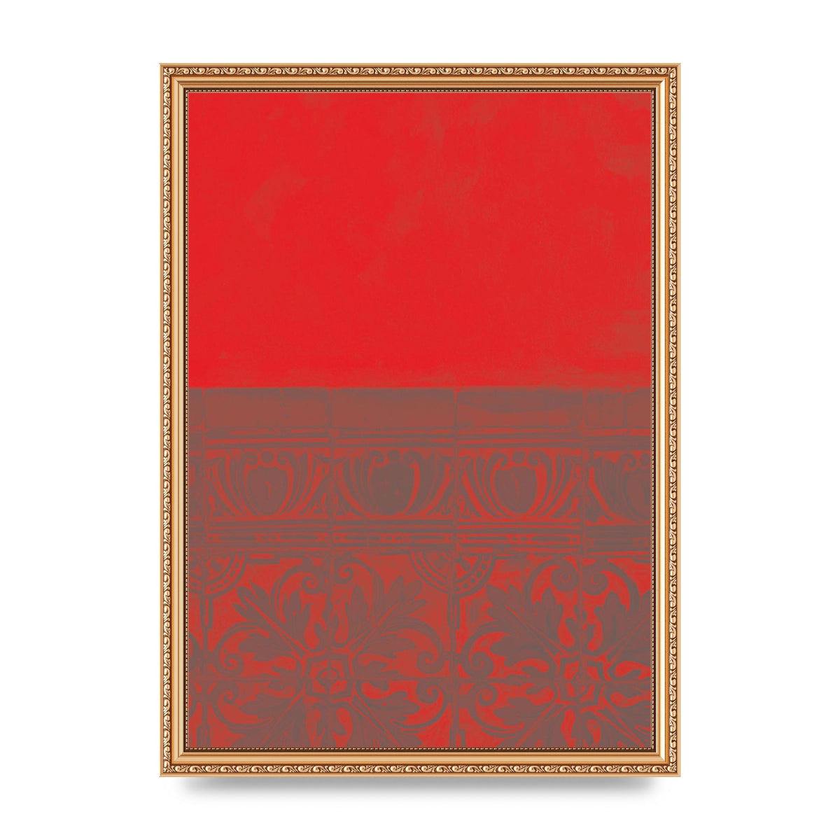 Red Pattern Printed Poster - A3 framed