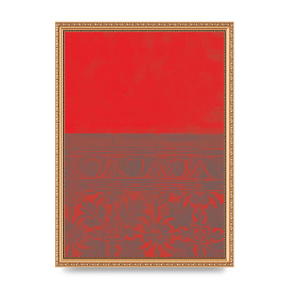 Red Pattern Printed Poster - A3 framed