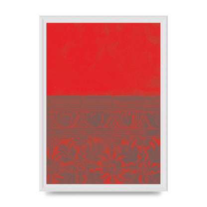 Red Pattern Printed Poster - A3 framed