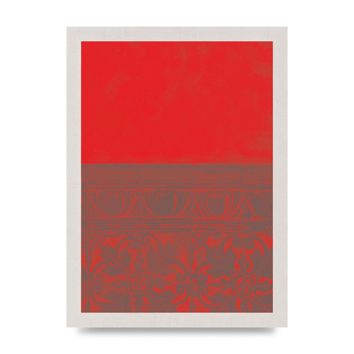 Red Pattern Printed Poster - A4 framed