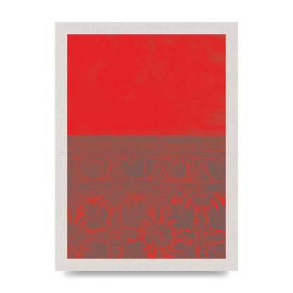 Red Pattern Printed Poster - A4 framed