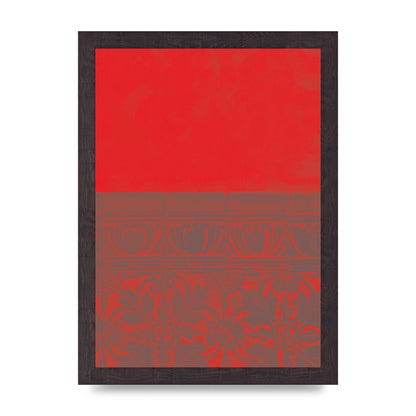 Red Pattern Printed Poster - A4 framed