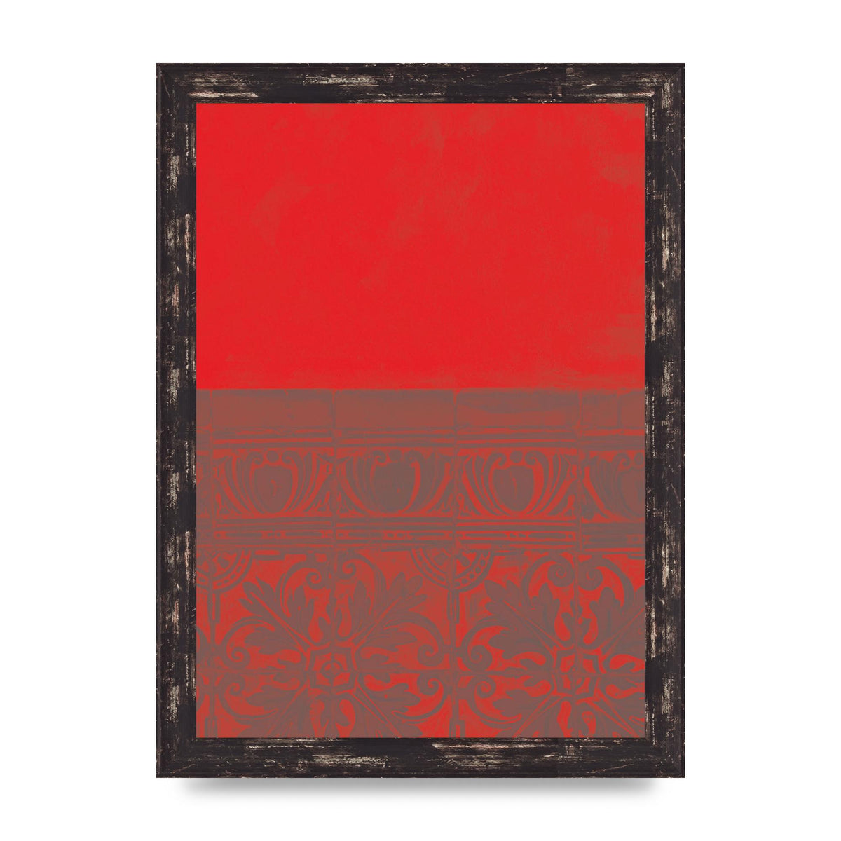 Red Pattern Printed Poster - A4 framed