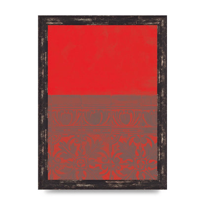 Red Pattern Printed Poster - A4 framed