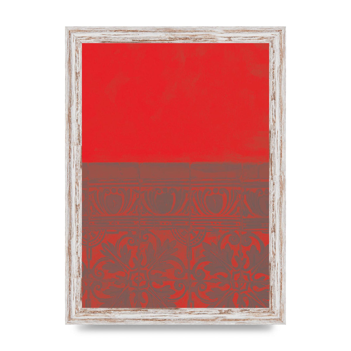Red Pattern Printed Poster - A4 framed