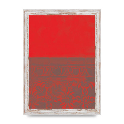 Red Pattern Printed Poster - A4 framed